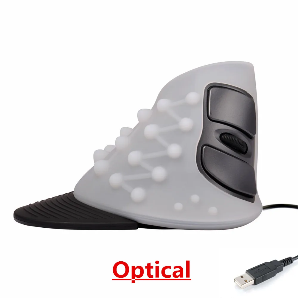 White Wired Optical Delux M618RP Проводная/беспроводная Вертикальная мышь 6 кнопок эргономичная оптическая мышь для правой руки с резиновой защитной оболочкой для ПК - Цвет: White Wired Optical