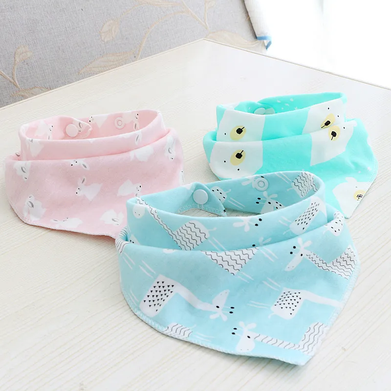 New High quality double layers cotton baby bibs Burp Cloths Lovely Cartoon Character Animal bandana dribble | Мать и ребенок