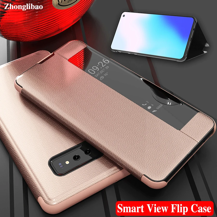 Smart View Flip Cover чехол для телефона samsung Galaxy S10 S9 S8 Plus Note 9 8 S10e S7 край A6 A7 A9 J4 J6 + плюс 2018