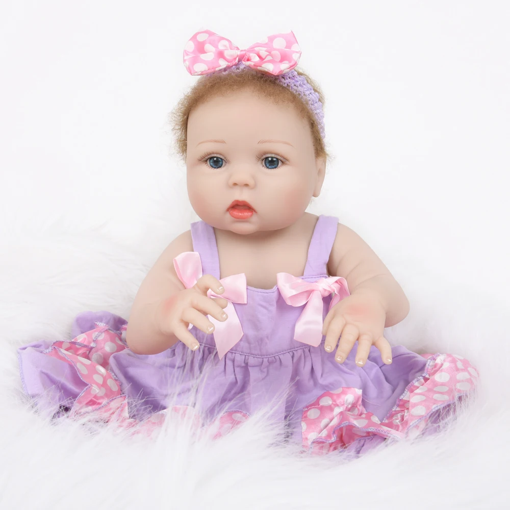 Кукла реборн для девочек Реалистичная мягкая силиконовая кукла младенец 22 дюйма
