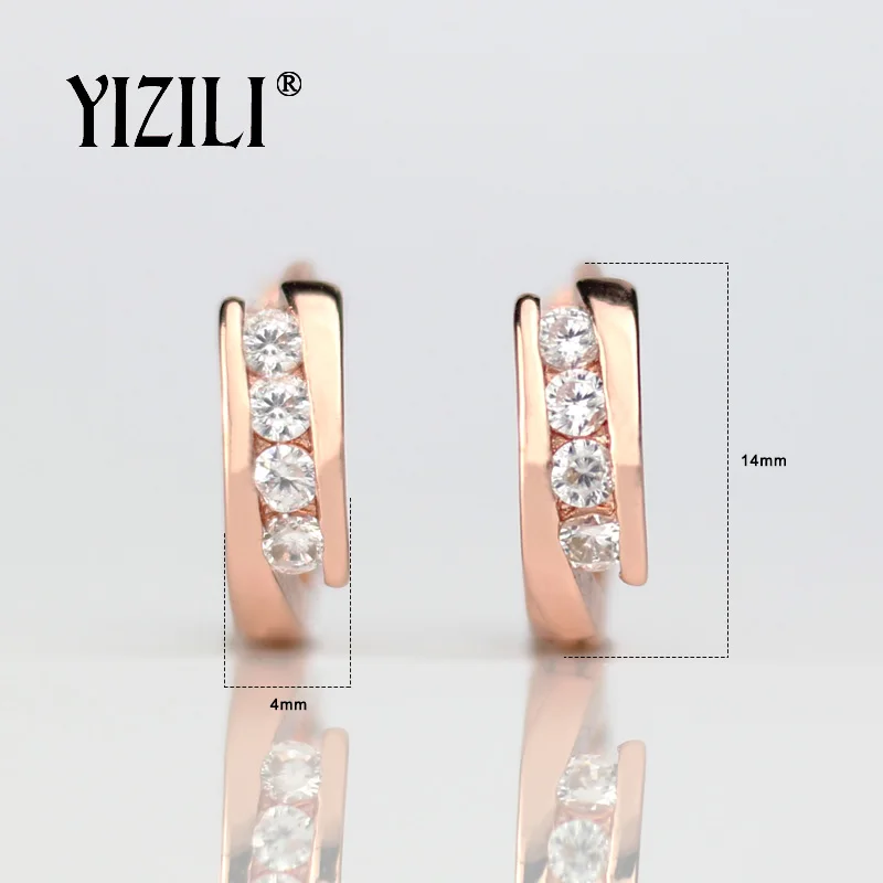 YIZILI,, 585, серьги из розового золота, Круглые, натуральный циркон, висячие, висячие серьги, висячие серьги, модные ювелирные изделия, свадебные, A055