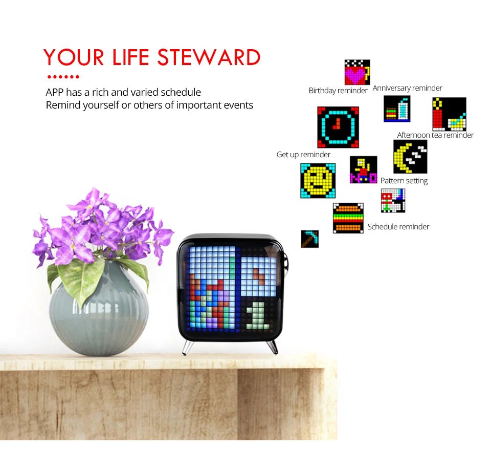 Divoom Pixel Tivoo портативный Tivoo Max открытый беспроводной Bluetooth динамик аудио Pixel Art светодиодный смарт-будильник с приложением
