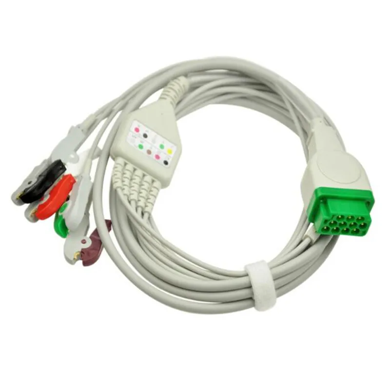 Совместим с GE Dash PRO 1000 2000 Solar 9500 5-lead со свинцовыми проводами AHA Clip end 11 pin цельный