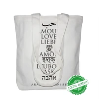 100pcslot custom large canvas shoulder bag reusable natural cotton grocery tote shopping bag