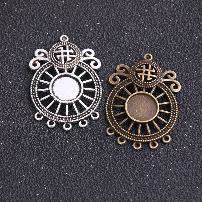 4 шт. 10 мм Внутренний размер двухцветные круглые полого дна плакированная Камея