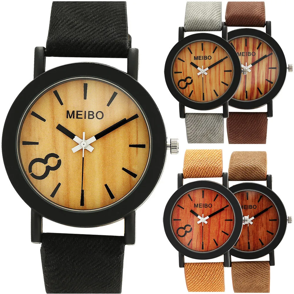 Часы наручные для мужчин и женщин винтажные натуральные деловые повседневные с