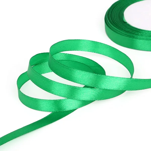 Green 25 ярдов 3 мм-20 мм Slik Атласная Лента Свадебная вечеринка украшения Пригласительные открытки подарочная упаковка принадлежности для скрапбукинга Сделай Сам лук Ремесло - Цвет: Green