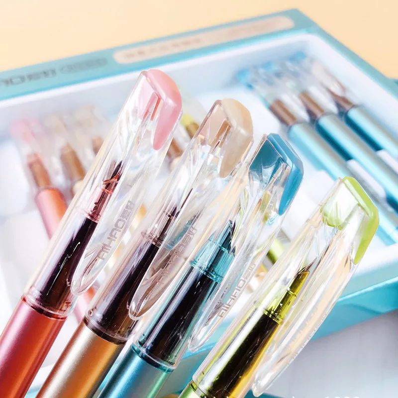 Милый кавайный конфетный цвет пластиковая каллиграфия авторучка для письма