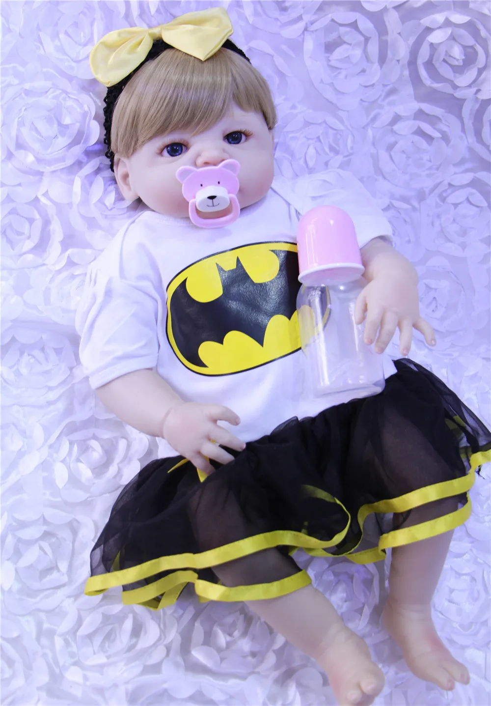 

Real alive reborn baby girl dolls 22" full silicone dolls reborn baby bathe toy dolls gift for child birthday gift bonecas