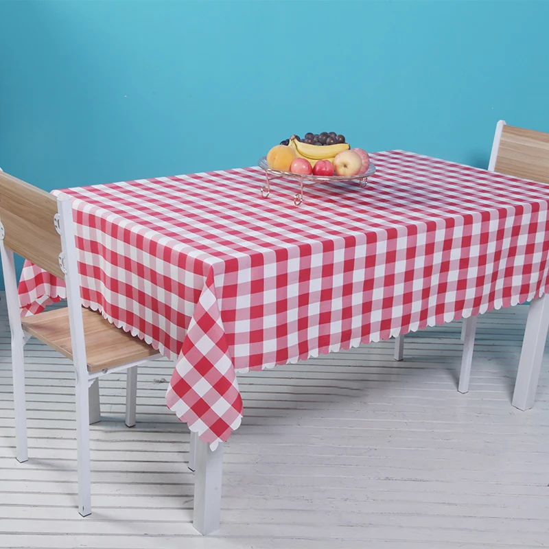 Круглая прямоугольная скатерть в клетку 3 цвета многофункциональная для