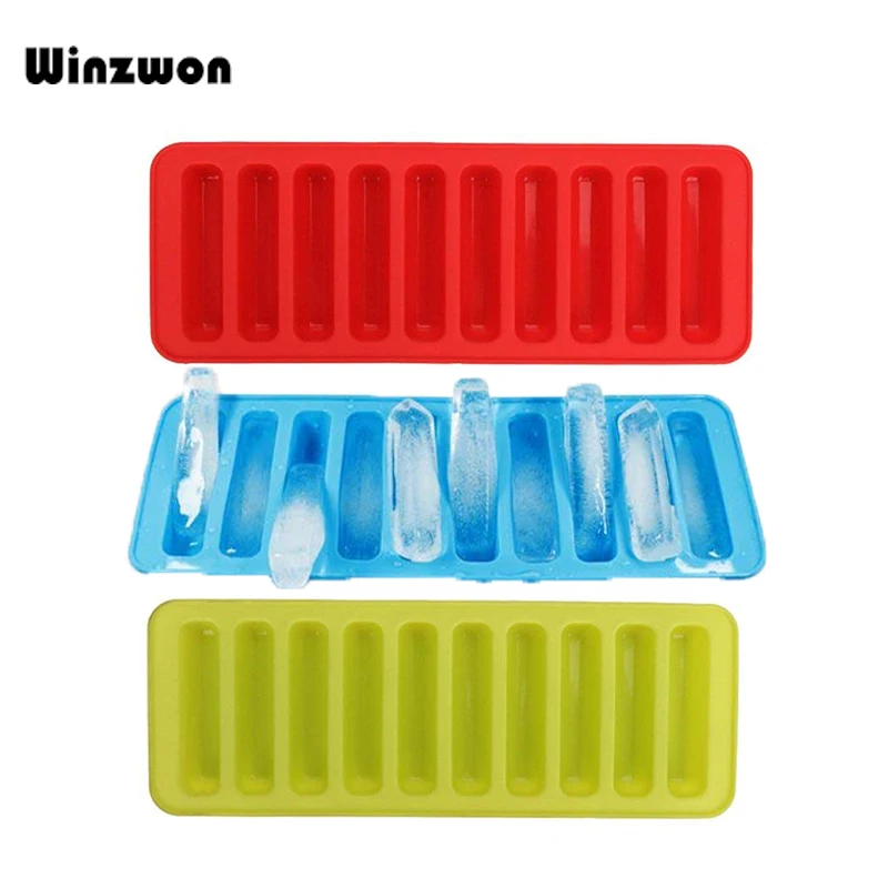 

10 Grids Reusable Cylinder Shape Ice Cube Tray Freeze Ice Cube Maker Popsicle Molds Household Ice Cream Tools
