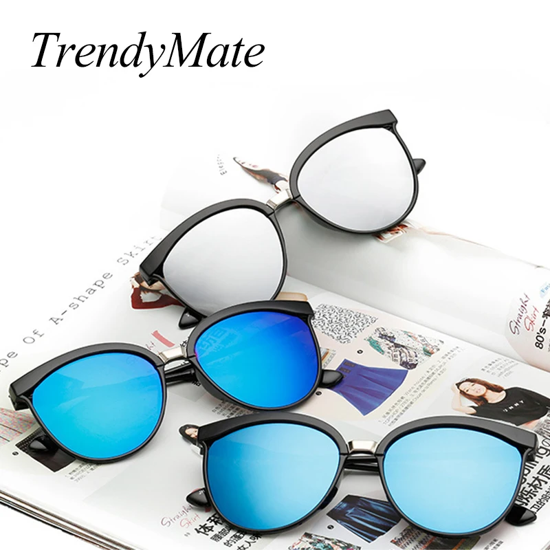 Женские солнцезащитные очки кошачий глаз с зеркальными линзами модель 1243T |