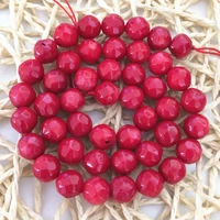 natural red coral stone 6mm 8mm round faceted beads diy jewelry free shipping high quality diy loose beads 15inch b654