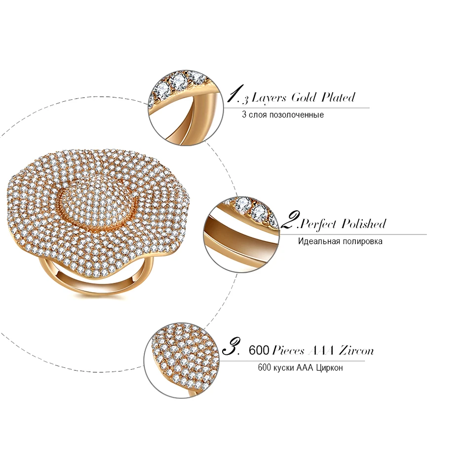 ORSA JEWELS роскошное кольцо на палец для женщин с AAA фианитом зубец Установка большие свадебные и женские кольца для помолвки ювелирные изделия OMR06