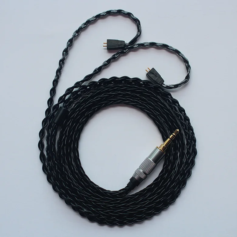 3.5mm 7N мягкий кабель для обновления наушников 2,5/3,5/4,4 мм серебро наушники с покрытием замена кабеля провода 0,75 мм 2-контактный для UE TFZ SF5 W4r JH13 - Цвет: 3.5mm