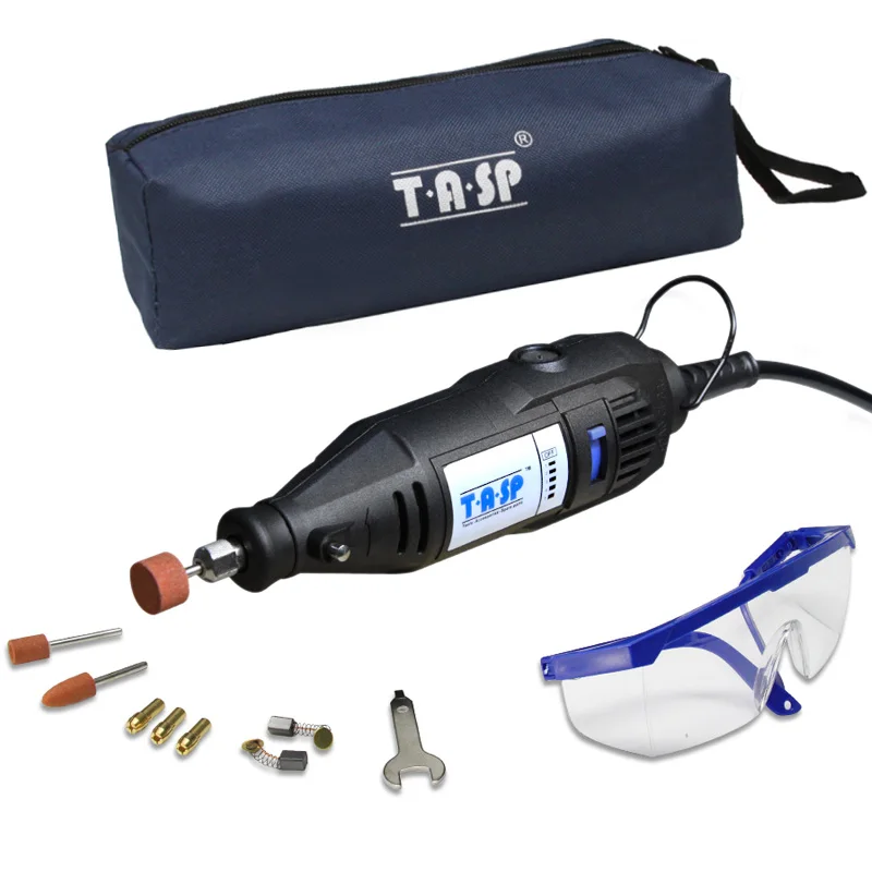 Toolbag Set Мини дрель гравер 130Вт TASP MMD002 с сумка - Цвет: Toolbag Set