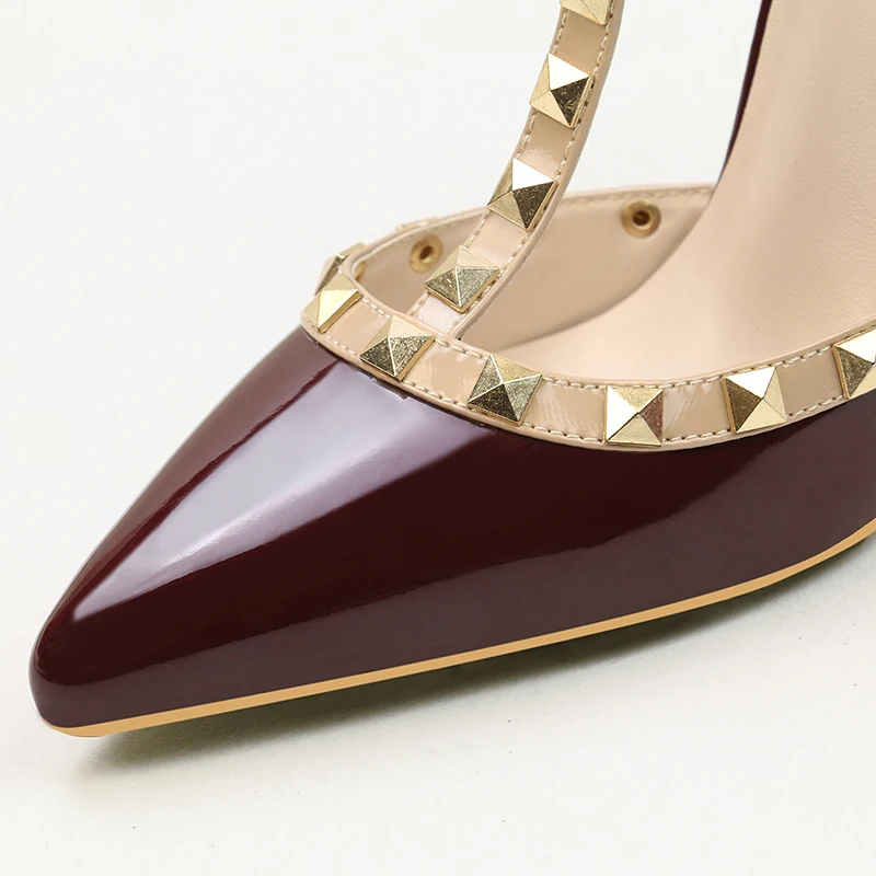 2019 г. женские летние сандалии гладиаторы на высоком каблуке 10 см с заклепками