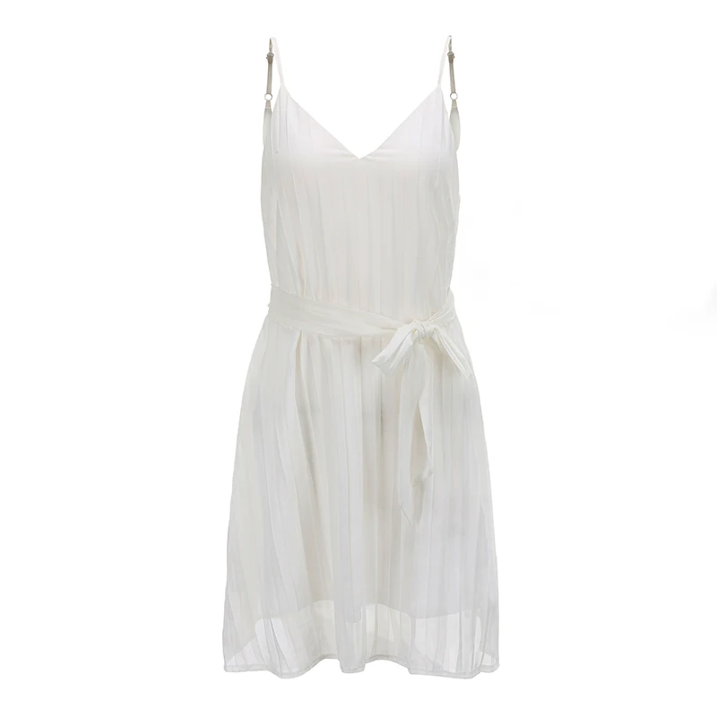 

New elegant white dresses sleeveless sling qualities party ball dresses girl dresses summer chiffon dresses girl lady 82027