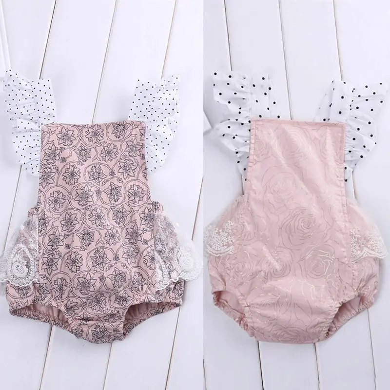 Милый комбинезон с цветочным рисунком для новорожденных девочек боди летний