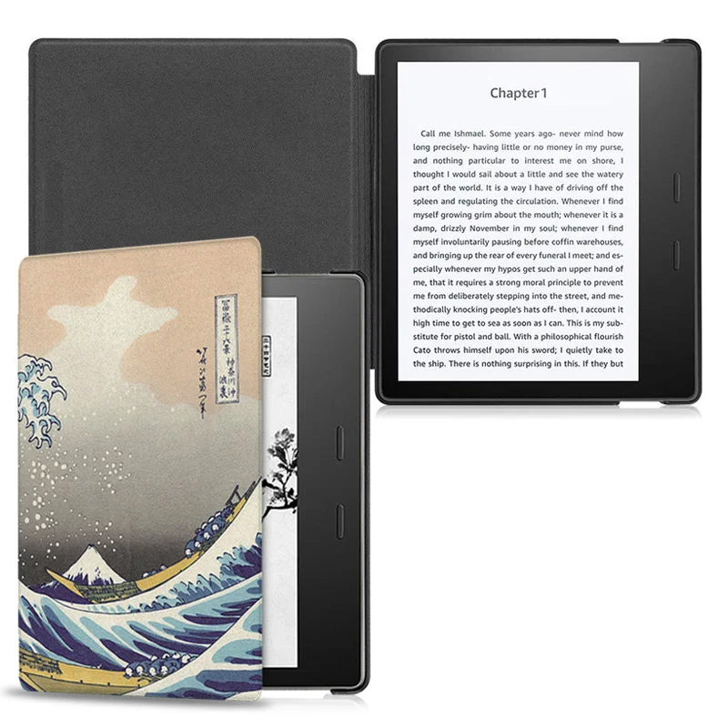 Surfing Красочный чехол AROITA для электронных книг " Kindle Oasis 2(9th Generation-)-легкий Чехол Smart Cover с функцией автоматического пробуждения/сна - Цвет: Surfing