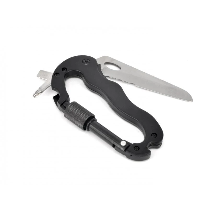 Выживание Кемпинг Альпинизм EDC инструмент 5 в 1 нож Отвертка Алюминиевый карабин