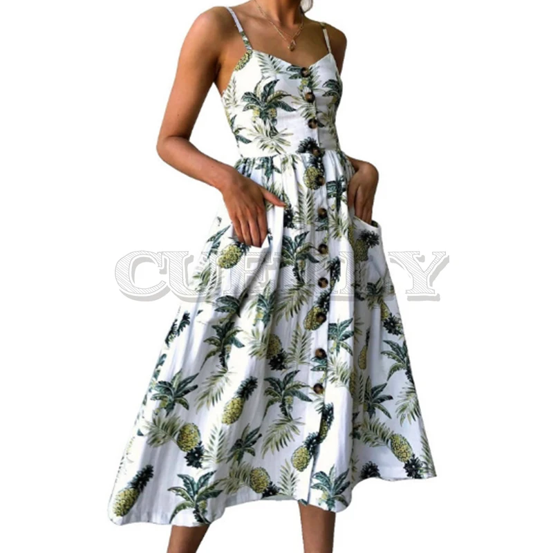 Летнее платье винтажный сарафан богемное женское сексуальное Цветочное туника