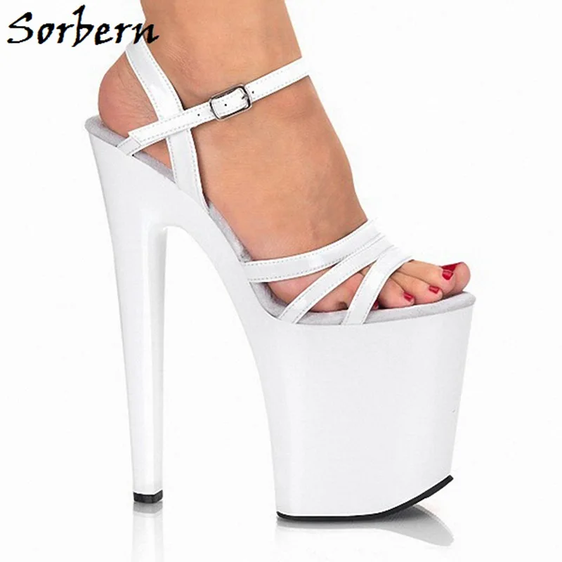Sorbern/женские дизайнерские сандалии белые туфли на платформе 20 см и высоком
