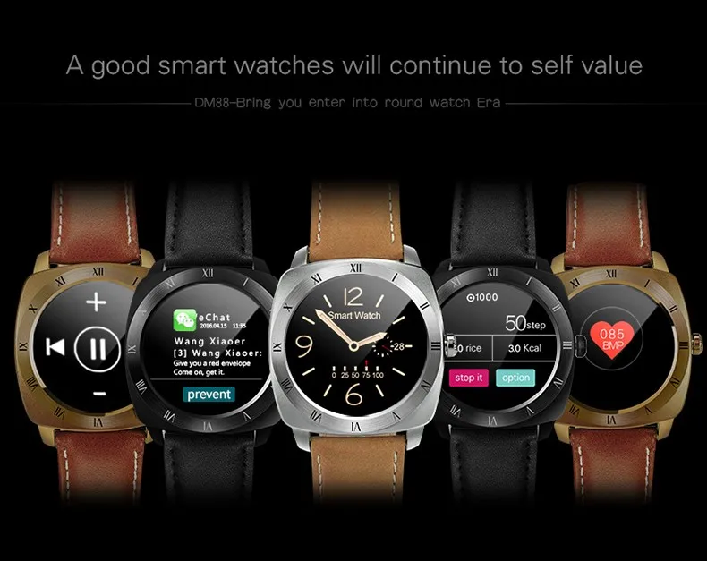 D88 Bluetooth Смарт часы Android Smartwatch водонепроницаемый трекер сердечного ритма для samsung htc sony LG HUAWEI zte OPPO XIAOMI lenovo