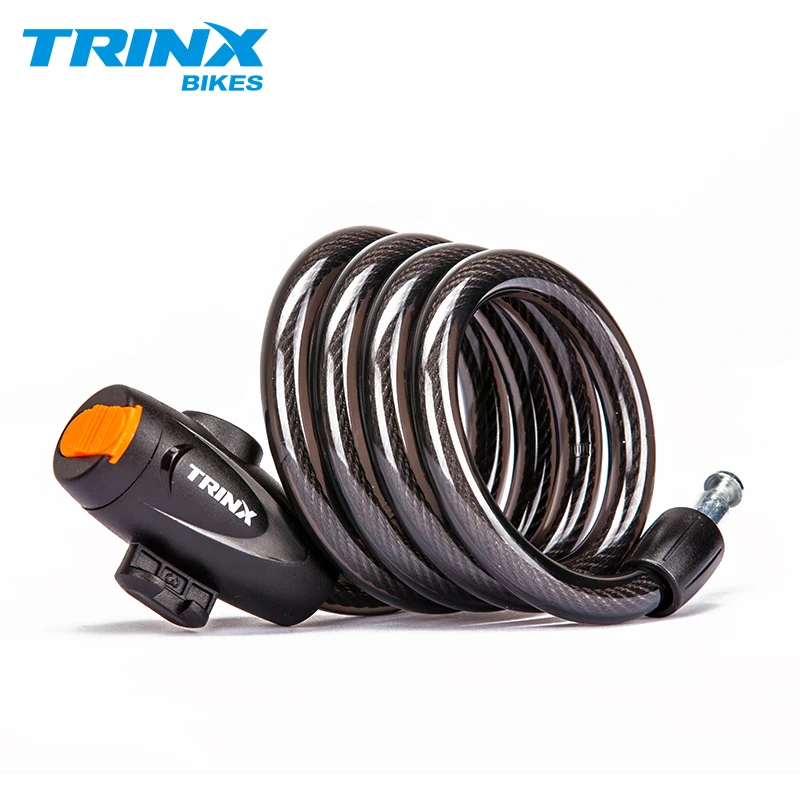 Антикражный велосипедный замок TRINX 1 2 м безопасный из стальной проволоки для