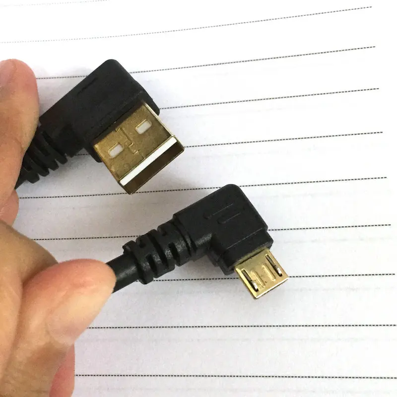 Новый универсальный 15 см золотой Jack короткие левый угол USB к прямым углом Micro b 2 0