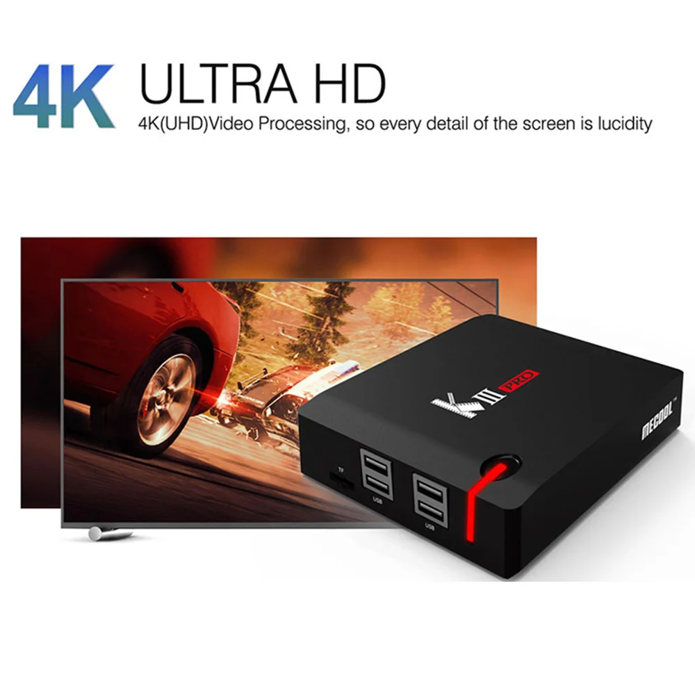 KIII PRO Amlogic S912 3 Гб оперативной памяти, 16 Гб встроенной памяти, Android 7.1.2 4K смарт ТВ коробка DVB-S2 DVB-T2 DVB-C 2,4G/5,0G двухъядерный процессор Wi-Fi Media player