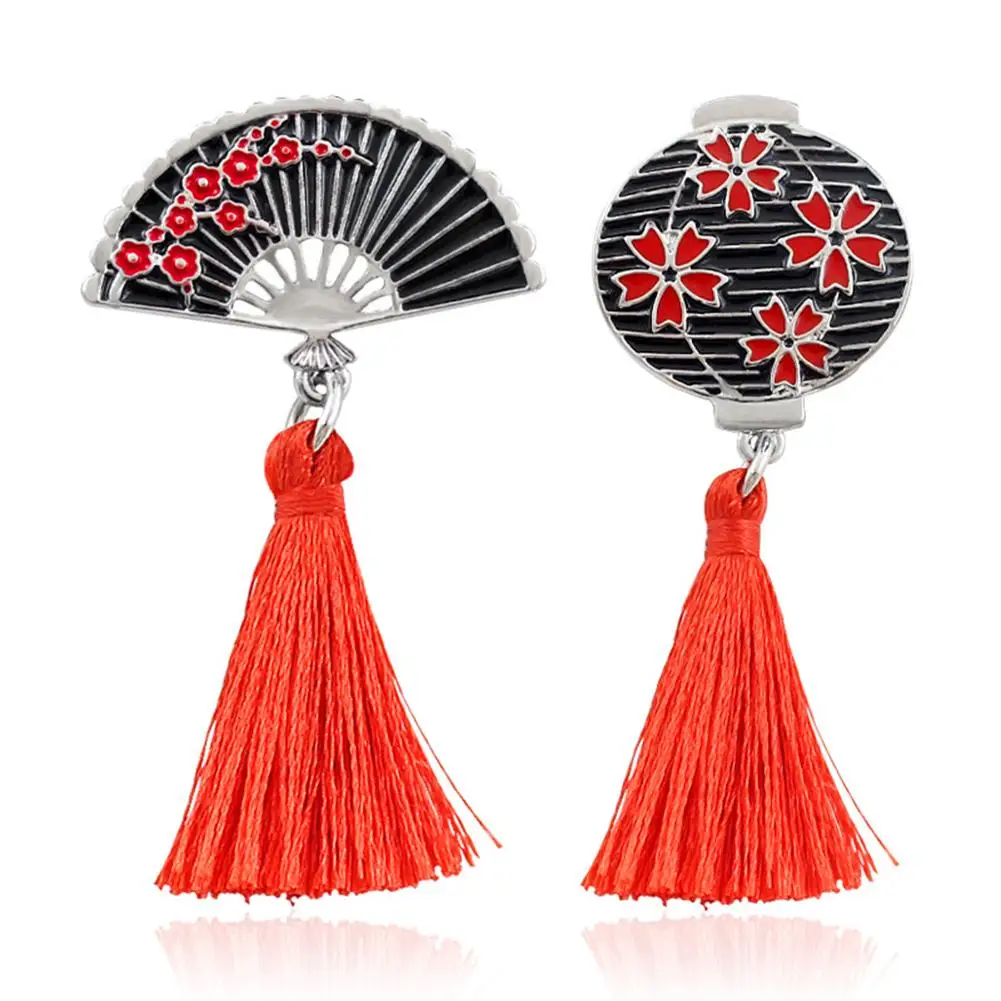 Новый японский Стиль вишня в цвету Фонари вентилятор Форма Кнопка булавка брошь