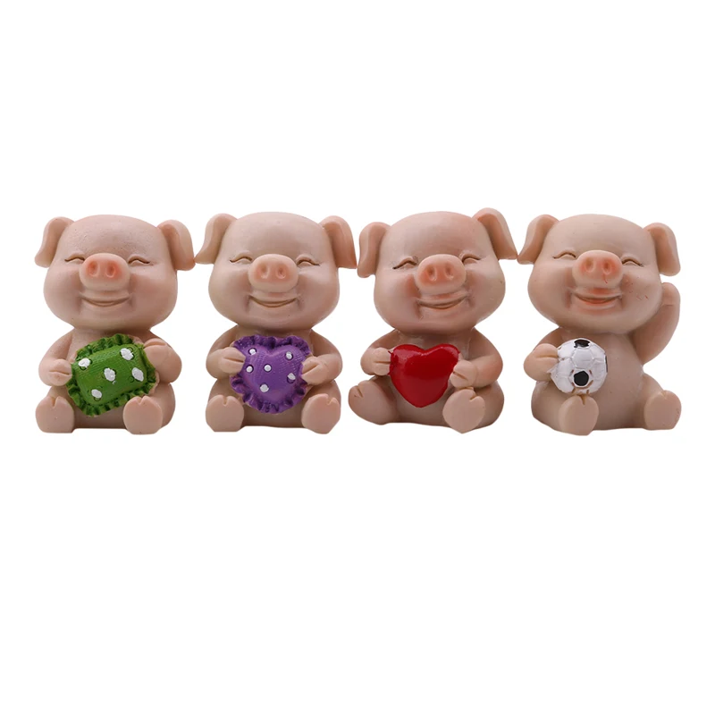 Шт. 4 шт. Новая Любовь Роза свинья любителей Творческий изделия из смолы