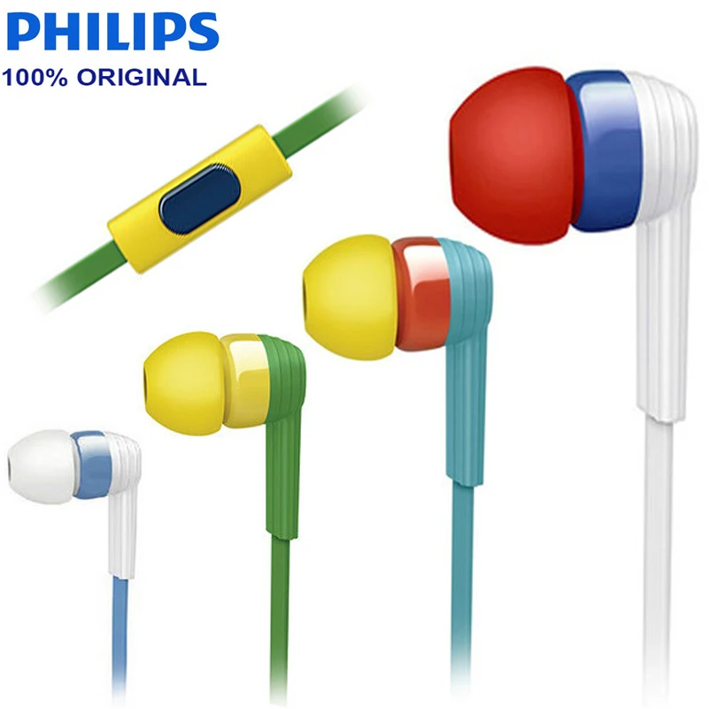Оригинальная гарнитура Philips SHE7055 HIFI музыкальные спортивные наушники для