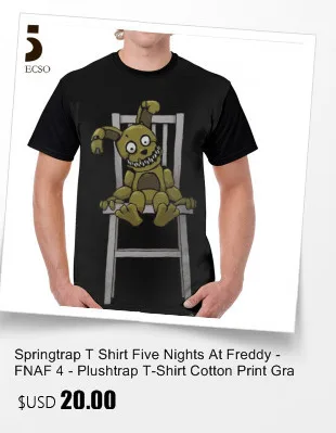 Весенняя футболка, коллекция FNAF, футболка из полиэстера с коротким рукавом, графическая футболка, графическая мужская Милая большая Базовая футболка