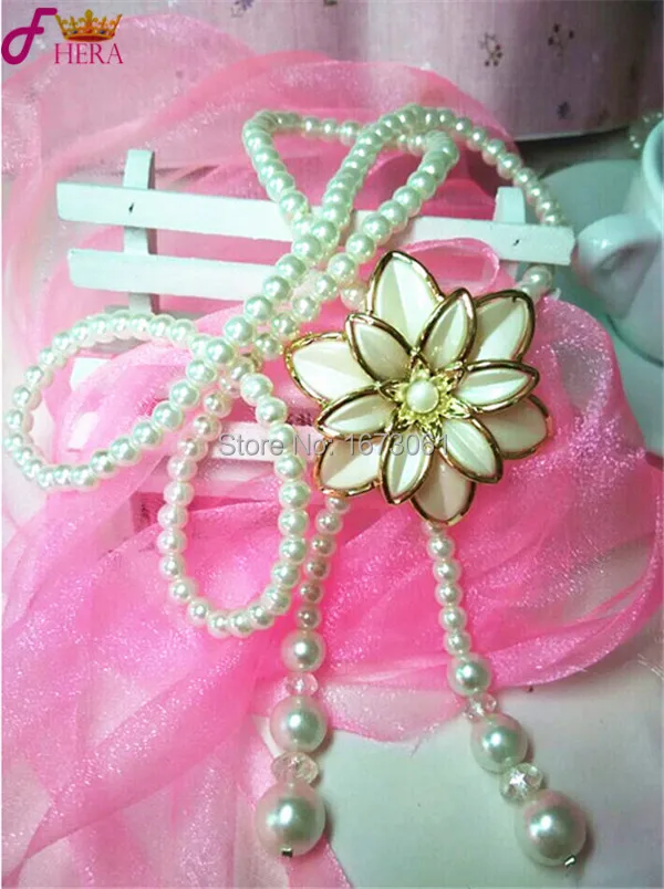 Austrian Crystal Necklaces Luxury Jewelry For Women Party Pearl Chain Fashion Flower With CZ Necklace 2015 New Arrivel Gift N055 | Украшения