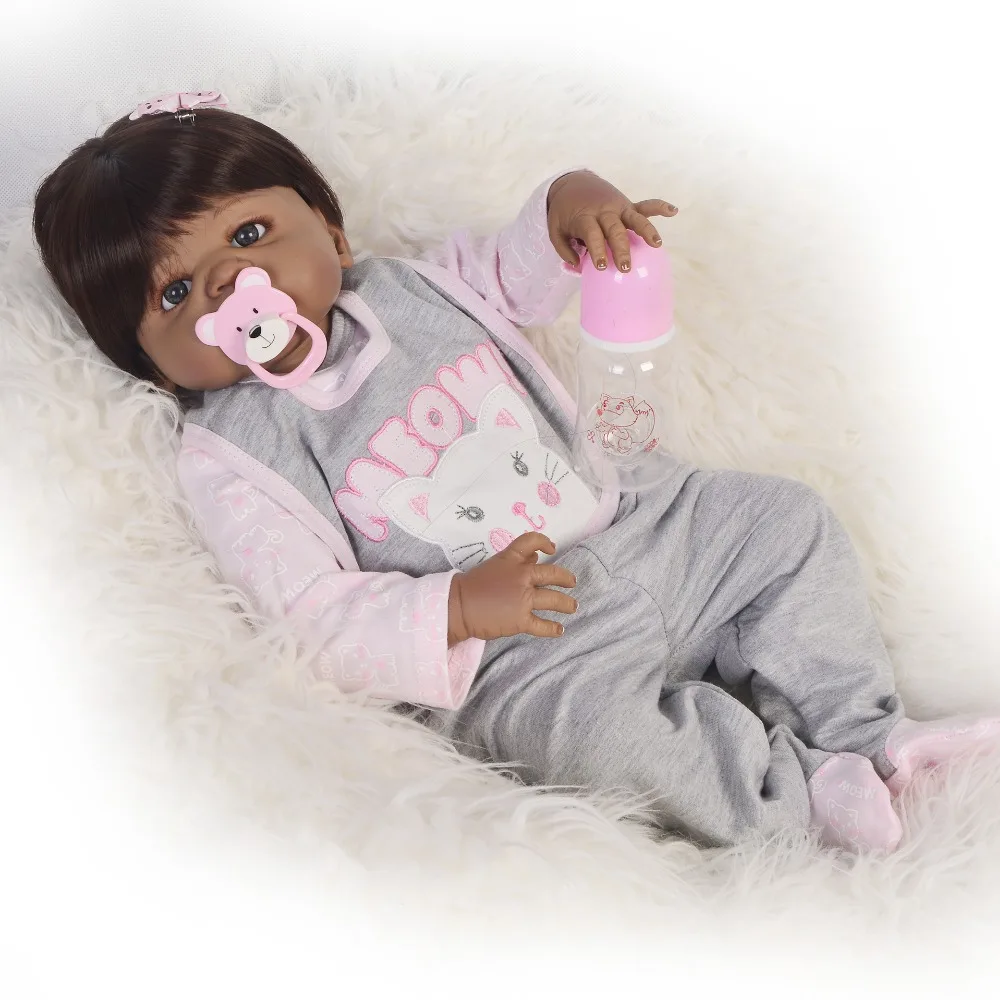 Серый Кот одежда с новорожденной куклой 55 см живой младенец девочка игрушка