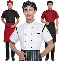 2017 new chefs short sleeved breathable outfit summer wear work clothes men overalls hotel kitchen chef uniform 3 colors