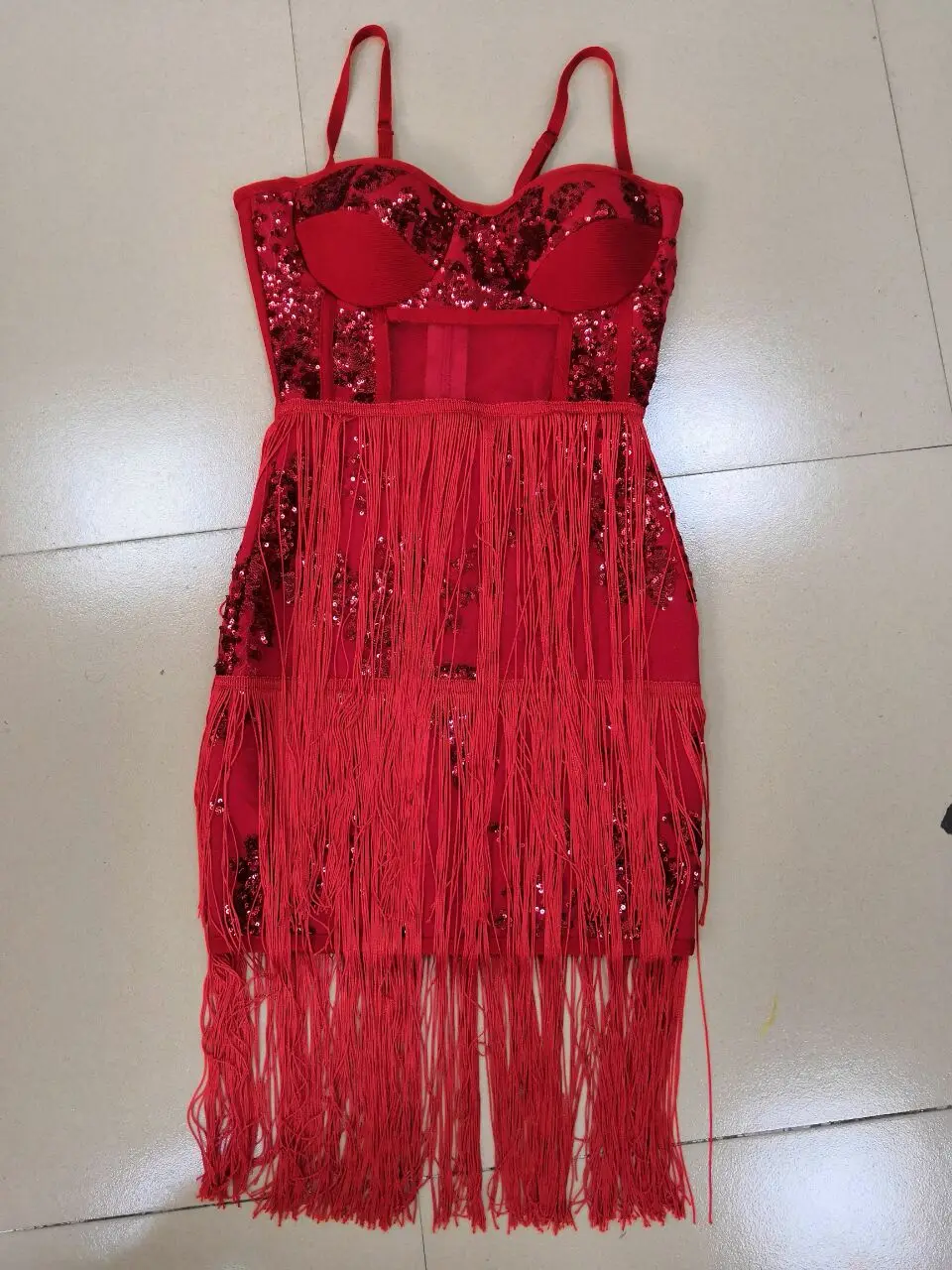 Для женщин летние пикантные блестки кисточкой Красный платья повязки 2018