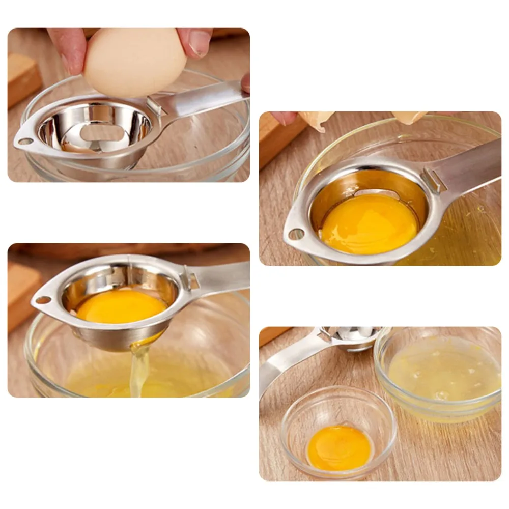Кухонный гаджет нержавеющая сталь яичный желток белый сепаратор зеркальное сито