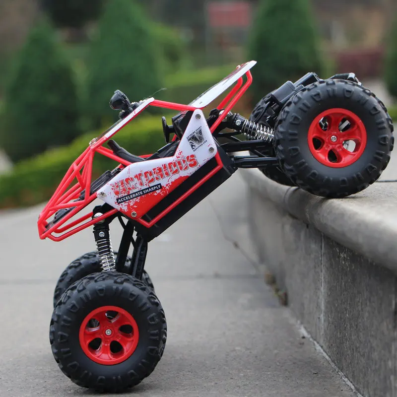 Plastic red 28cm Супер-большой сплав скалолазание горный четырехколесный привод пульт дистанционного управления Игрушечная модель внедорожный автомобиль скалолазание автомобиль Детский контроль - Цвет: Plastic red 28cm