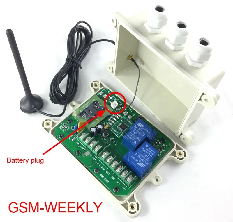 GSM-WEEKLY GSM система дистанционного управления с одним сигнальным входом(релейный выход, еженедельный контроль времени
