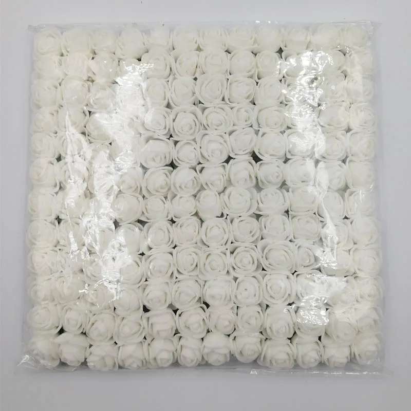White 36/72/144 шт. 2 см Декоративные Teddy Bear розы из вспененного полиэтилена, искусственный цветок розы Букет для дома Свадебные украшения DIY ВЕНОК в форме искусственных цветов - Цвет: White