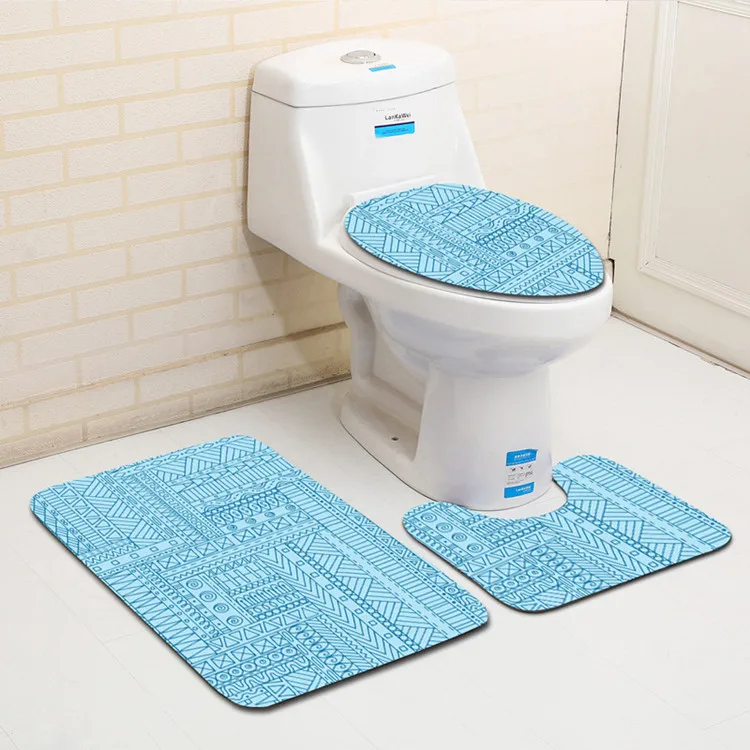 3 шт Серый горошек Banyo ванная комната ковер Туалет U тип коврик для ванной комплект Нескользящие Tapis Salle De Bain Alfombra Bano - Цвет: As Picture