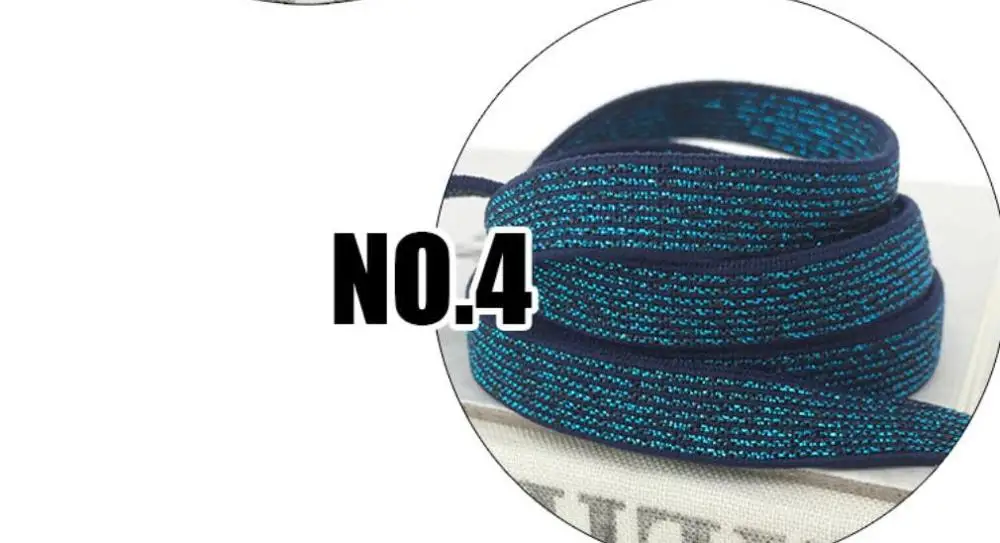 NO4 blue Блестящие эластичные ленты 9 мм черные, серебряные нейлоновые брюки поясная лента для самостоятельного пошива одежды брюки Швейные аксессуары 10 м S0791L - Цвет: NO4 blue