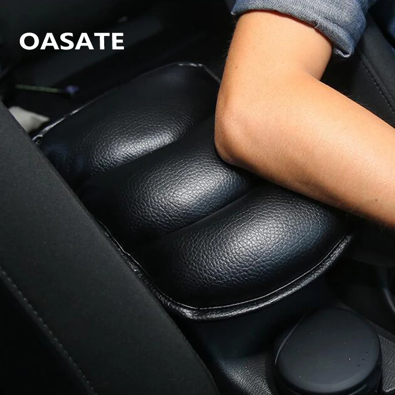 

Leather Car Armrest Pad Covers Universal Center Console Auto Seat Armrests Box Pads Black Armrest Storage Protection Cushion A02