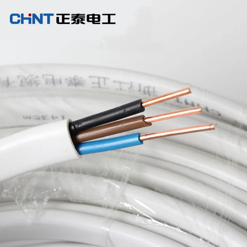 CHNT Wire And Cable Mounted Parallel Flat Copper Three Core Jacket Line BVVB 3*4 Square 10 Meters | Обустройство дома