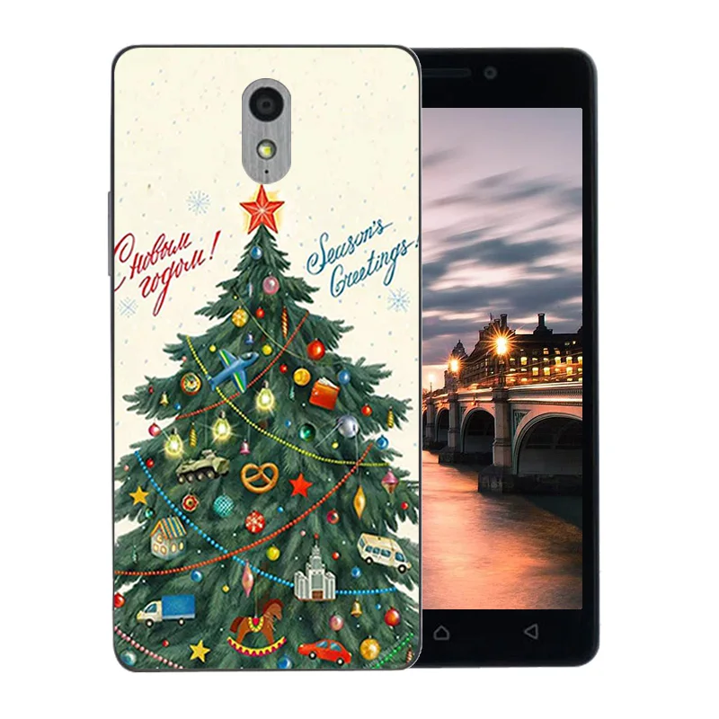 New For Lenovo P1M Vibe Merry X'MAS Pattern Soft Silicon TPU Back Cover Case P1 M a40 Phone |