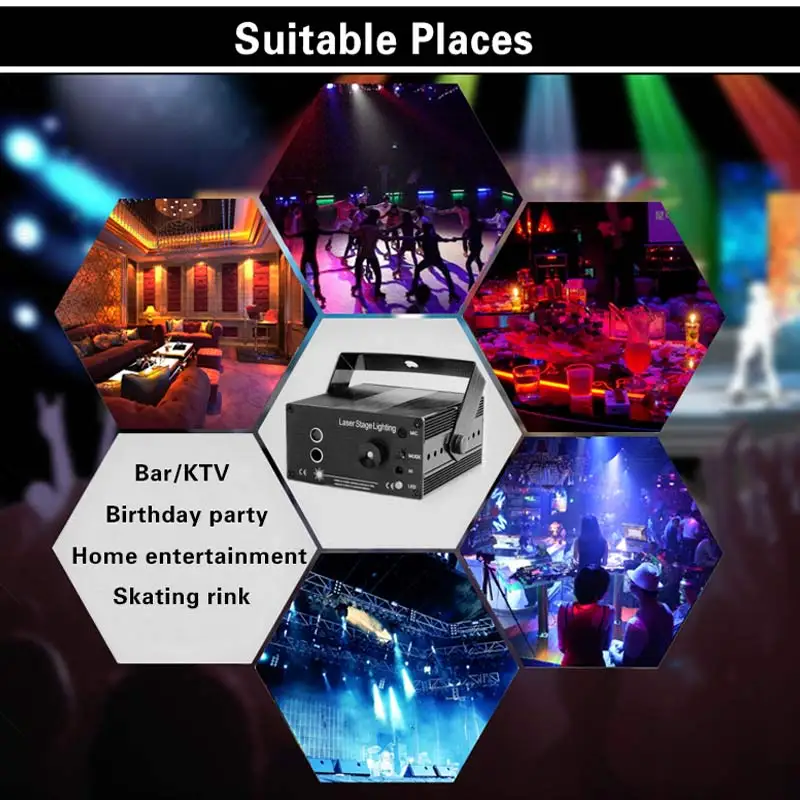 TRANSCTEGO лазерный диско свет сценический светодиодный Lumiere 48 В 1 RGB проектор DJ
