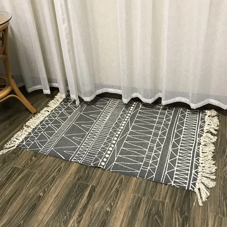 Carpet8 Богемные геометрические тканые хлопковые льняные ковры с кисточками, прикроватные Коврики для спальни, дивана, пола, коврики в скандинавском стиле для украшения дома - Цвет: Carpet8